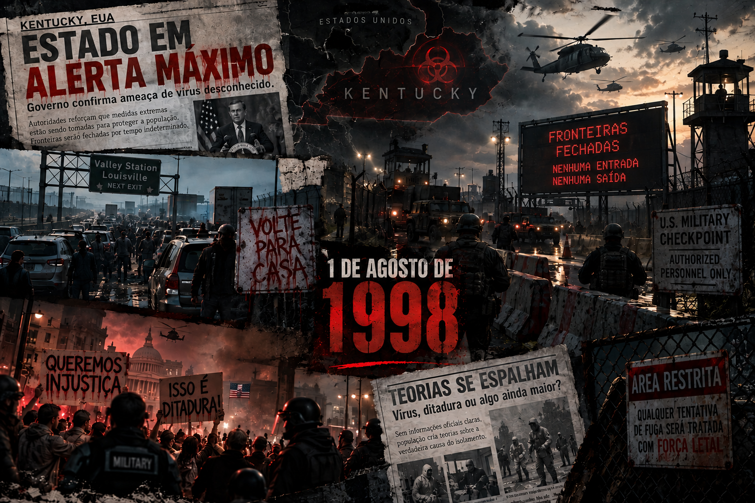 Kentucky em alerta máximo: fronteiras fechadas, postos militares e protestos, 1 de agosto de 1998